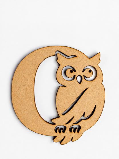 Fox Letter F MDF Wooden Cutout | Animal Alphabet F Craft Blank for Kids, Painting & Décor