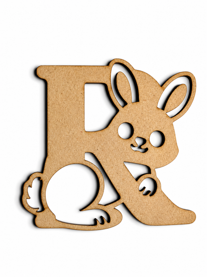 Fox Letter F MDF Wooden Cutout | Animal Alphabet F Craft Blank for Kids, Painting & Décor