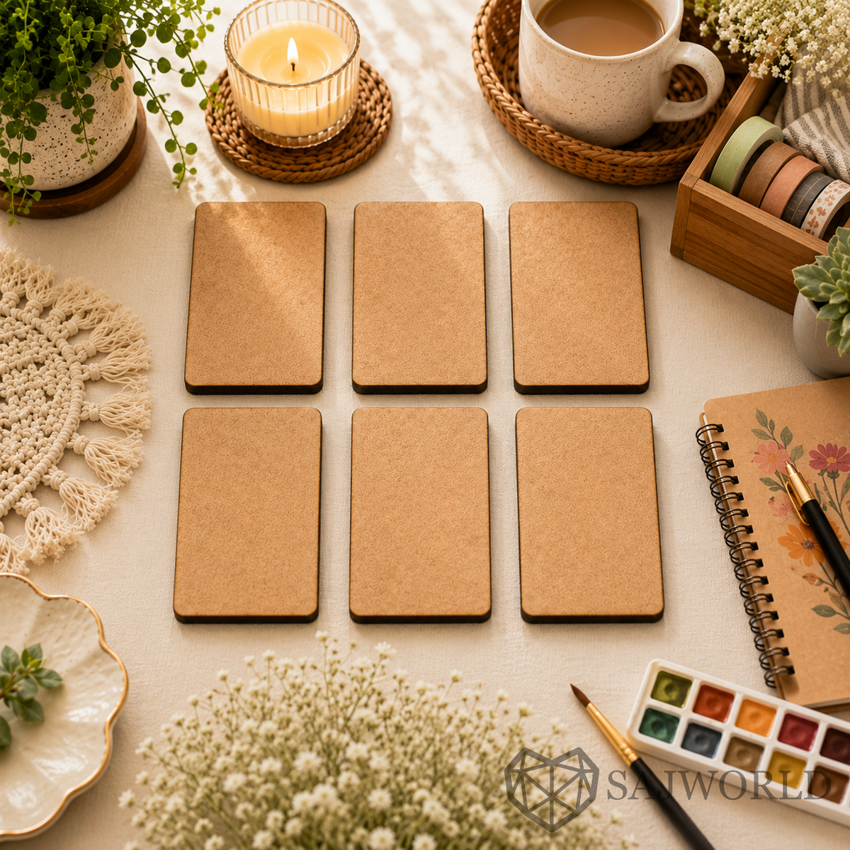 Rectangle MDF Wooden Cutout Base for DIY Painting, Resin Art, Mandala, DOT Mandala & Lippan Art
