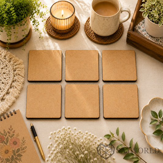 Square MDF Wooden Cutout Base for DIY Painting, Resin Art, DOT Mandala art & Lippan Art