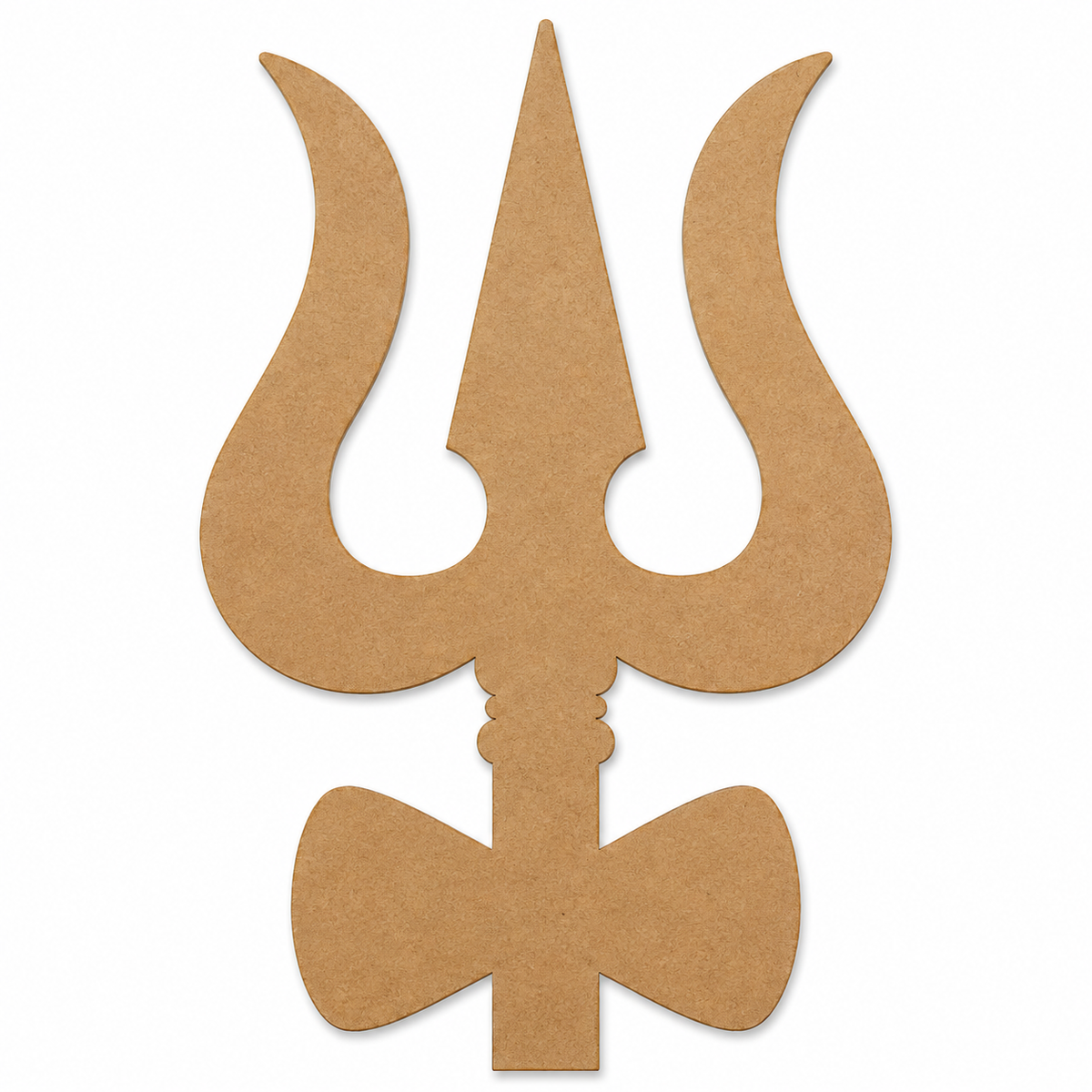 Trishul MDF wooden cutout for Shiv pooja, home temple décor, spiritual wall decoration, and DIY craft projects.