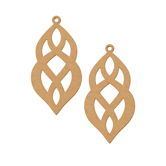 Boho Teardrop MDF Earring Blanks | Laser Cut Wooden Earring Shapes for DIY Jewelry Making