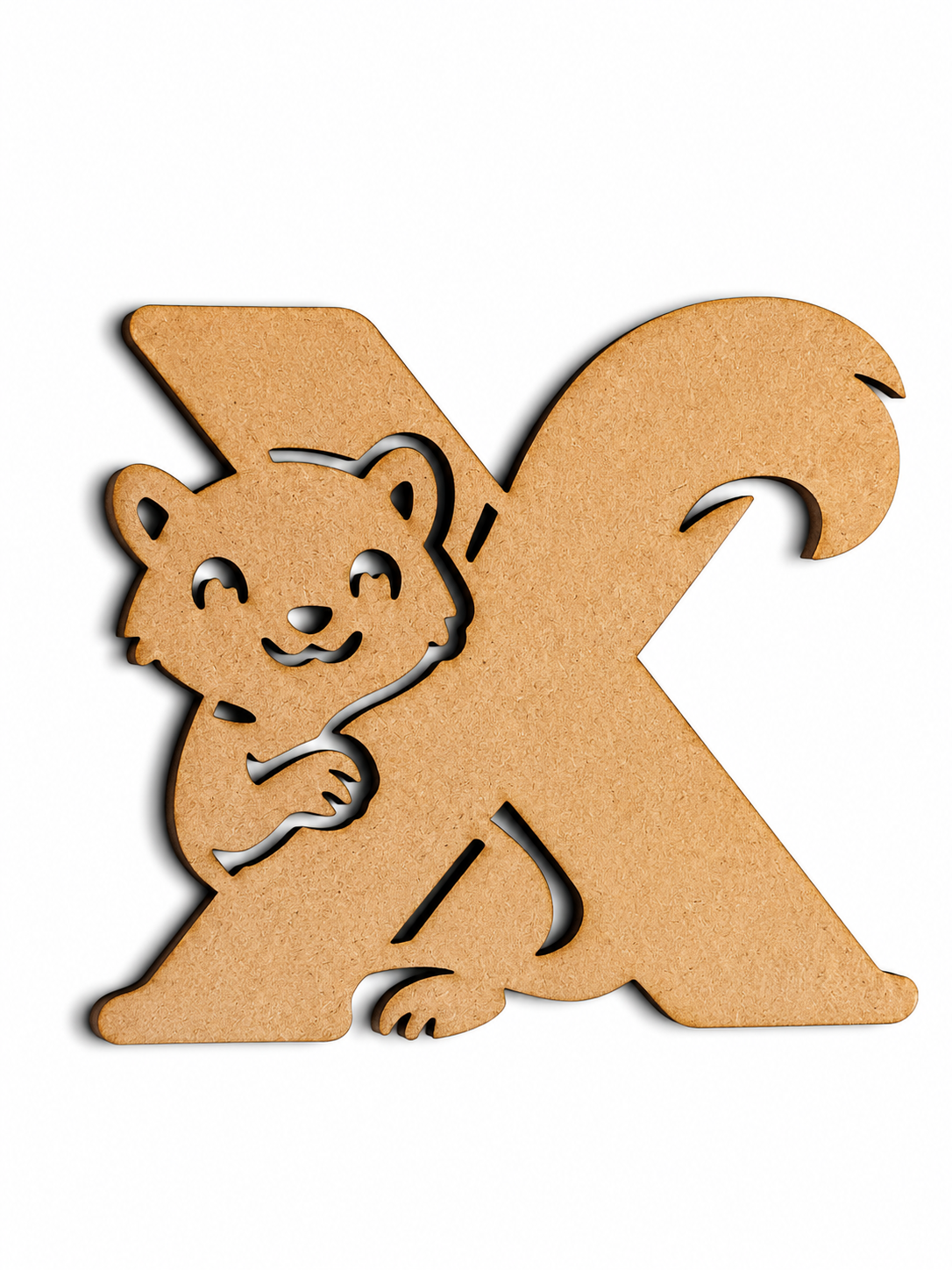 Fox Letter F MDF Wooden Cutout | Animal Alphabet F Craft Blank for Kids, Painting & Décor