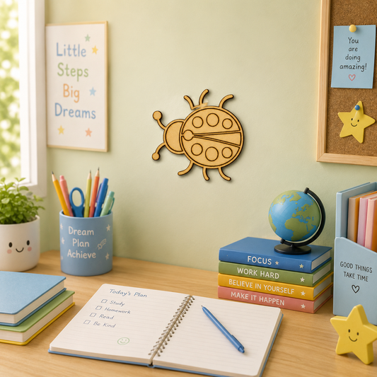 Lady Bug MDF Wooden Cutout | Cute Insect Laser Cut Craft Shape for Painting, Resin Art & DIY Projects