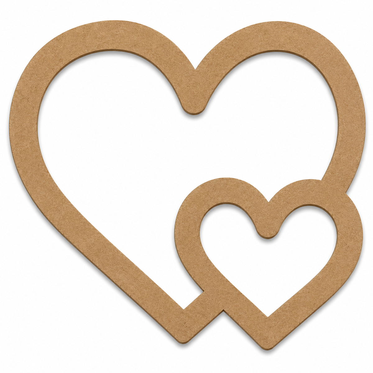 Double Heart Wooden MDF Cutout | Laser Cut Heart Craft Shape for DIY Wall Decor, Wedding & Valentine's Projects