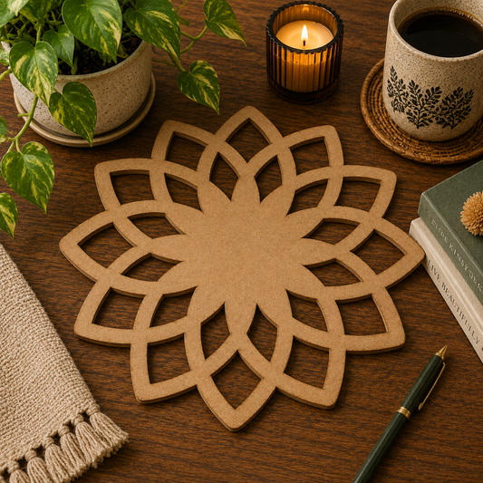 Floral Mandala MDF Wall Decor | Laser Cut Wooden Decorative Wall Hanging