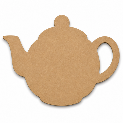 Wooden Teapot MDF Cutout | Laser Cut Tea Pot Shape for DIY Crafts & Kitchen Décor