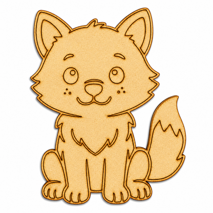 Cute Fox MDF Wooden Cutout | Laser Cut Fox Shape for Painting, DIY Crafts & Woodland Decor