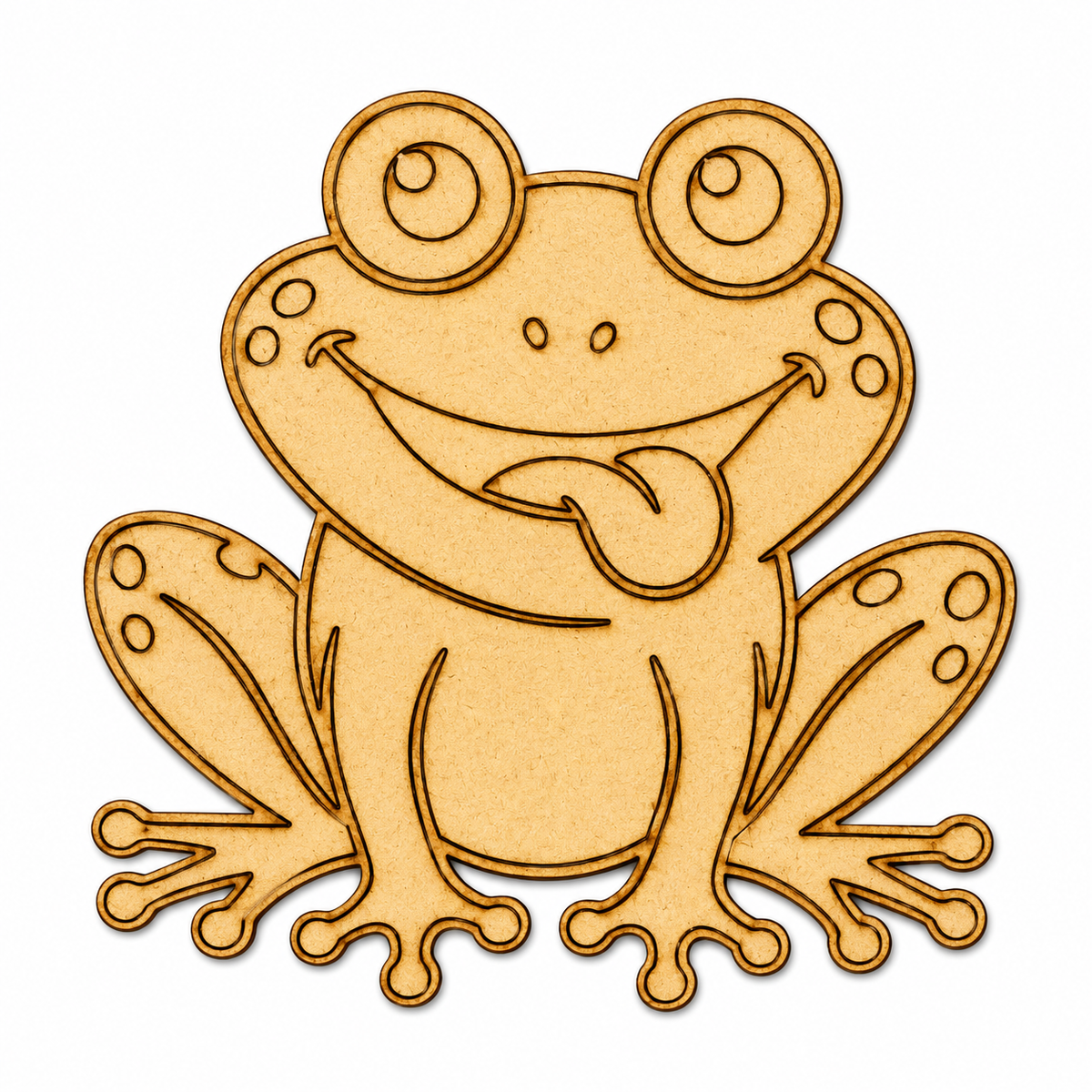 Cute Frog MDF Wooden Cutout | Laser Cut Frog Shape for Painting, DIY Crafts & Kids Decor