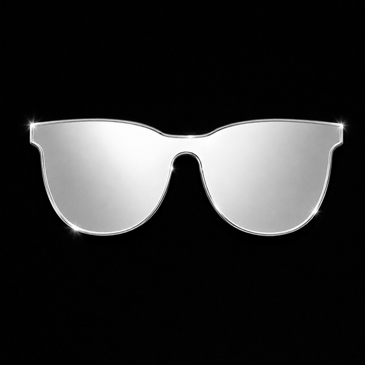 Silver Sunglasses Acrylic Mirror Cutout | Laser Cut Sunglasses Mirror Shape for DIY Crafts, Lippan Art & Wall Decor
