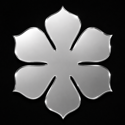 Silver Flower Acrylic Mirror Cutout | Laser Cut Floral Mirror Shape for Lippan Art, DIY Wall Decor & Craft Projects