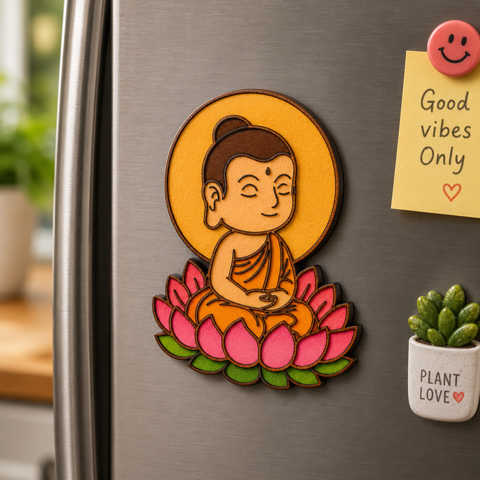 Baby Buddha MDF wooden cutout for Lippan art, resin art, mandala painting, meditation décor, and DIY wall decoration.