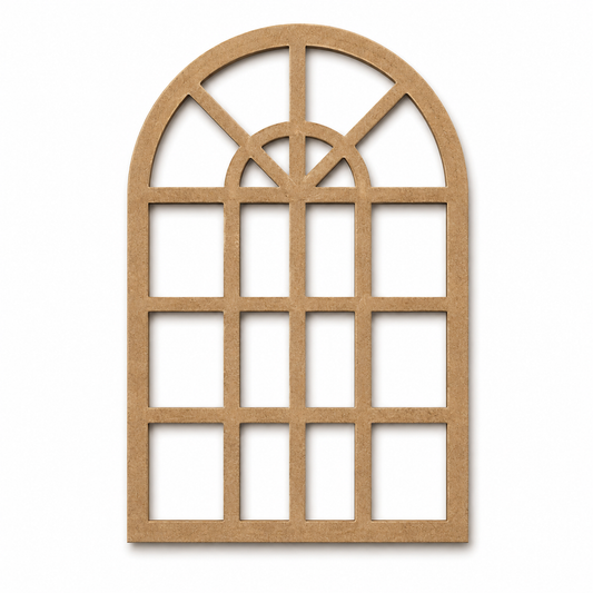 Arched Window Wooden MDF Cutout | Decorative Window Frame for DIY Crafts & Home Decor