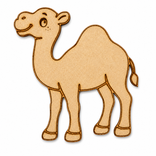 Camel MDF wooden cutout for DIY painting, resin art, desert-themed décor, and children's craft projects