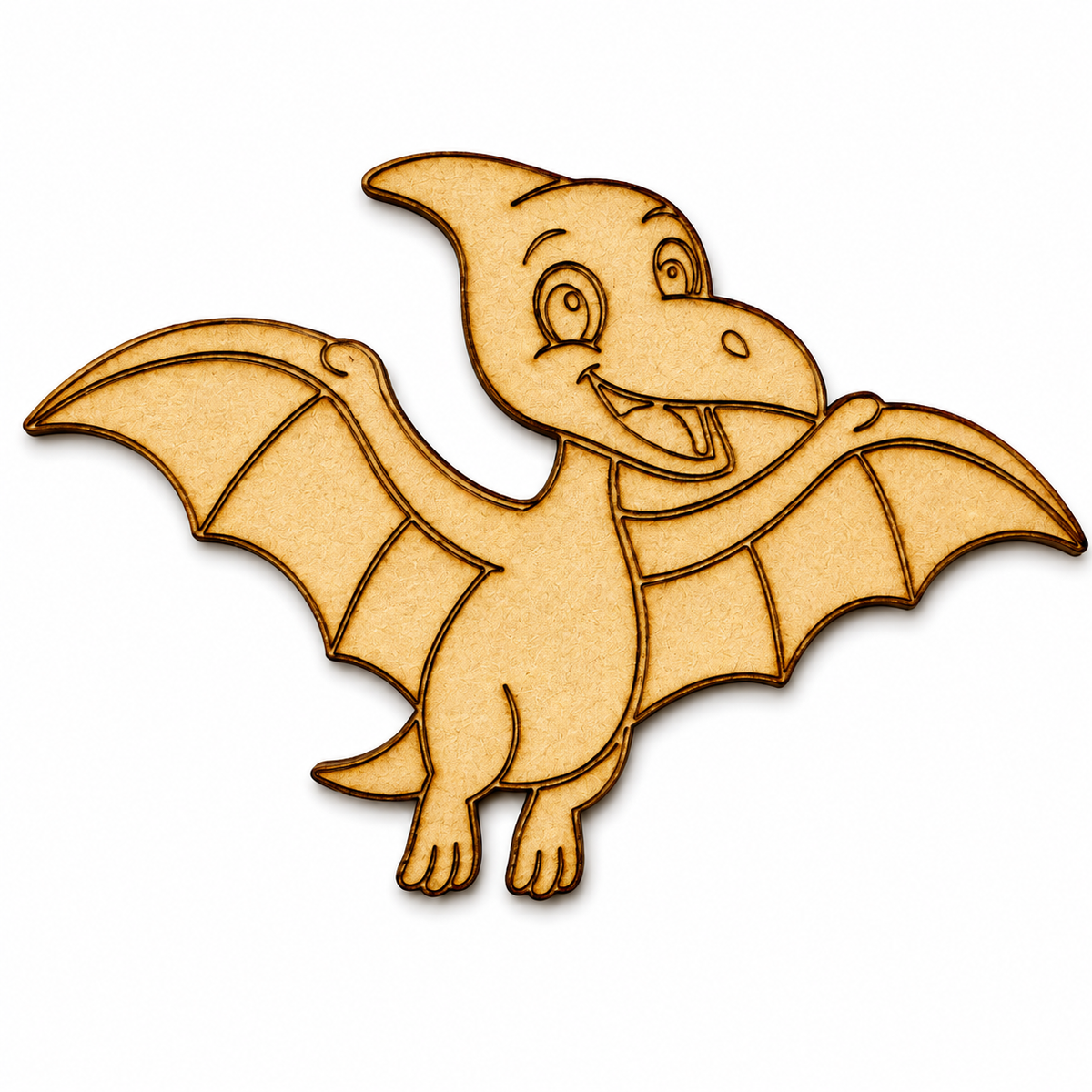 Cute Pterodactyl MDF Wooden Cutout | Laser Cut Dinosaur Shape for Painting, DIY Crafts & Kids Decor