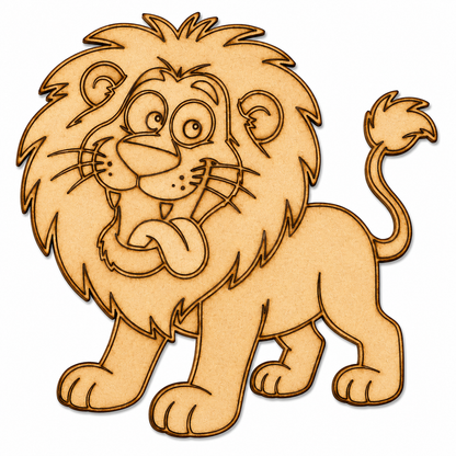 Lion MDF Wooden Cutout | Laser Cut Lion Shape for Painting, DIY Crafts & Jungle Theme Decor