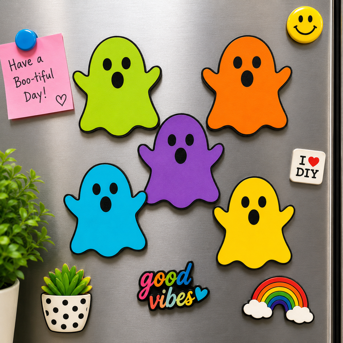 Cute ghost MDF wooden cutout for Halloween crafts, painting, resin art, magnets and DIY decoration projects