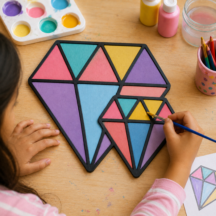 Diamond shaped MDF wooden cutout for painting, resin art, wall décor, jewellery crafts and DIY creative projects
