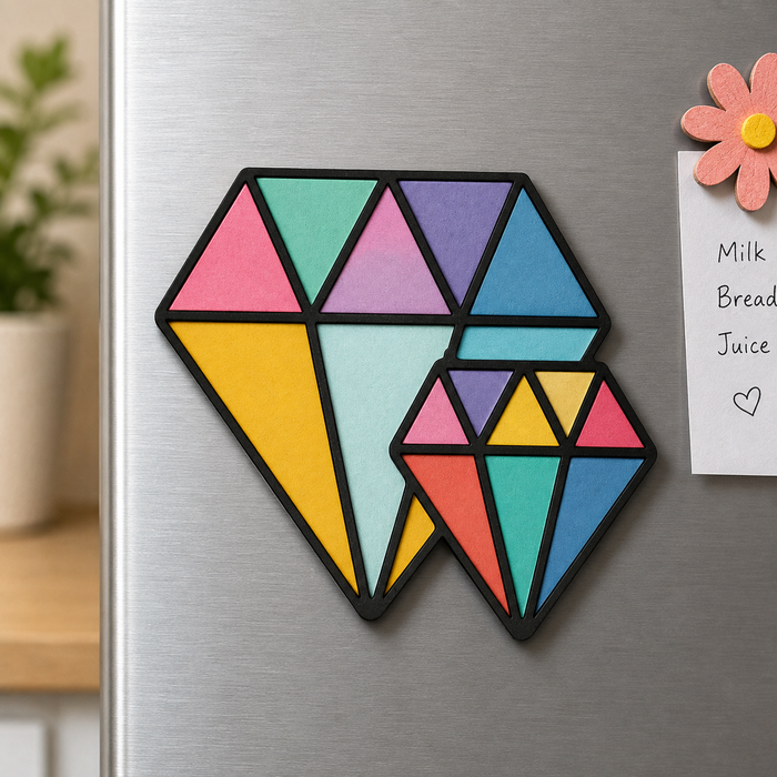 Diamond shaped MDF wooden cutout for painting, resin art, wall décor, jewellery crafts and DIY creative projects