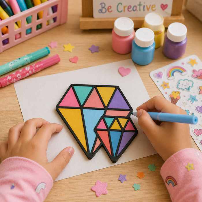Diamond shaped MDF wooden cutout for painting, resin art, wall décor, jewellery crafts and DIY creative projects