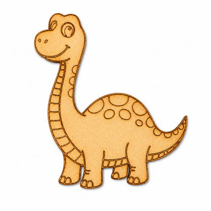 Cute dinosaur MDF wooden cutout for DIY painting, resin art, nursery decoration, and kids craft projects