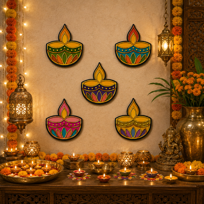 Diya MDF wooden cutout for DIY wall décor and mandap decor