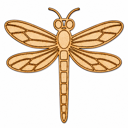 Dragonfly MDF wooden cutout for DIY painting, resin art, nature-themed décor, and creative craft projects