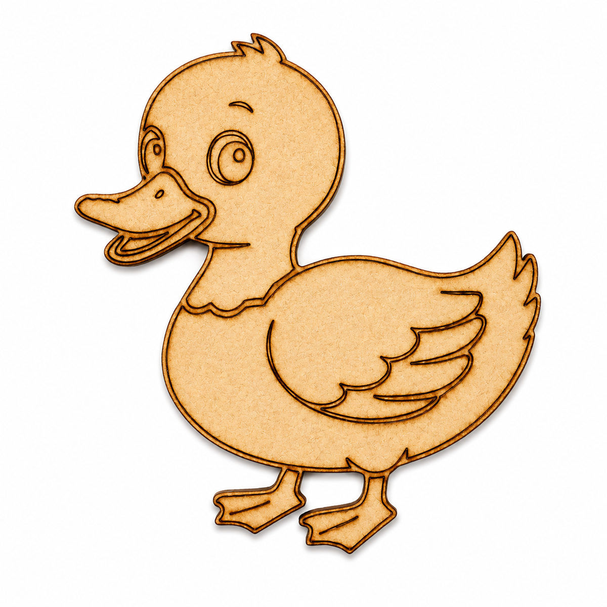 Cute duck MDF wooden cutout for DIY painting, resin art, nursery decoration, and farm animal craft projects