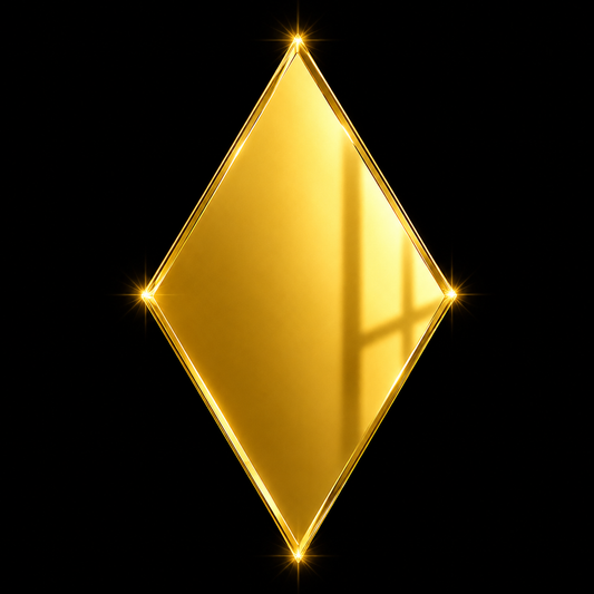 Golden Diamond Acrylic Mirror Cutout | Laser Cut Diamond Shape Mirror for DIY Wall Decor, Resin Art & Craft Projects