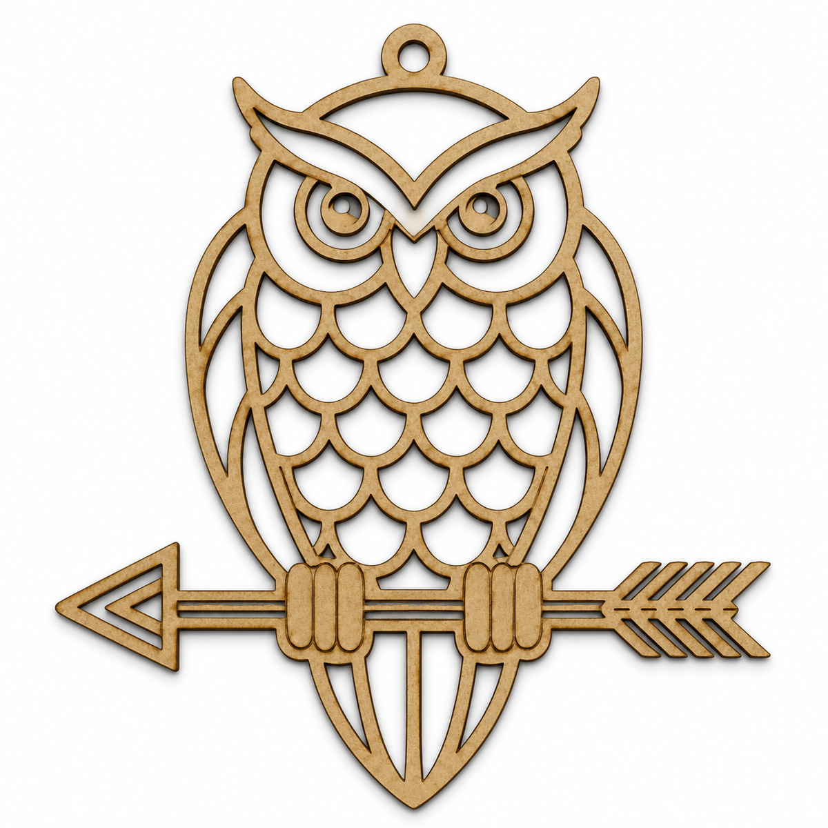 Owl MDF Pendant Blank | Laser Cut Wooden Owl Pendant for DIY Jewelry & Crafts