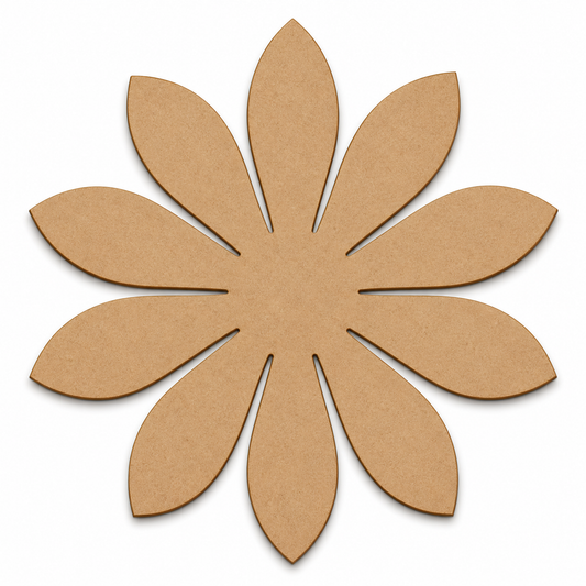 Laser-cut floral MDF wooden cutout for painting, resin art, DIY crafts, floral décor and handmade projects