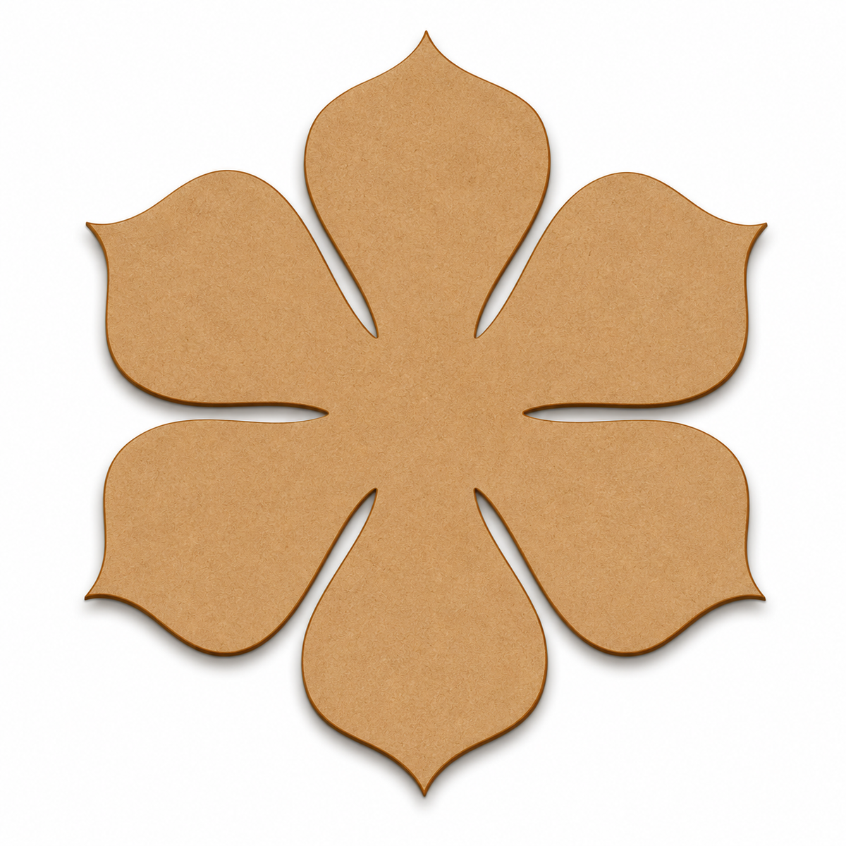 Laser-cut flower petal MDF wooden cutout for painting, floral crafts, resin art, DIY décor and handmade projects