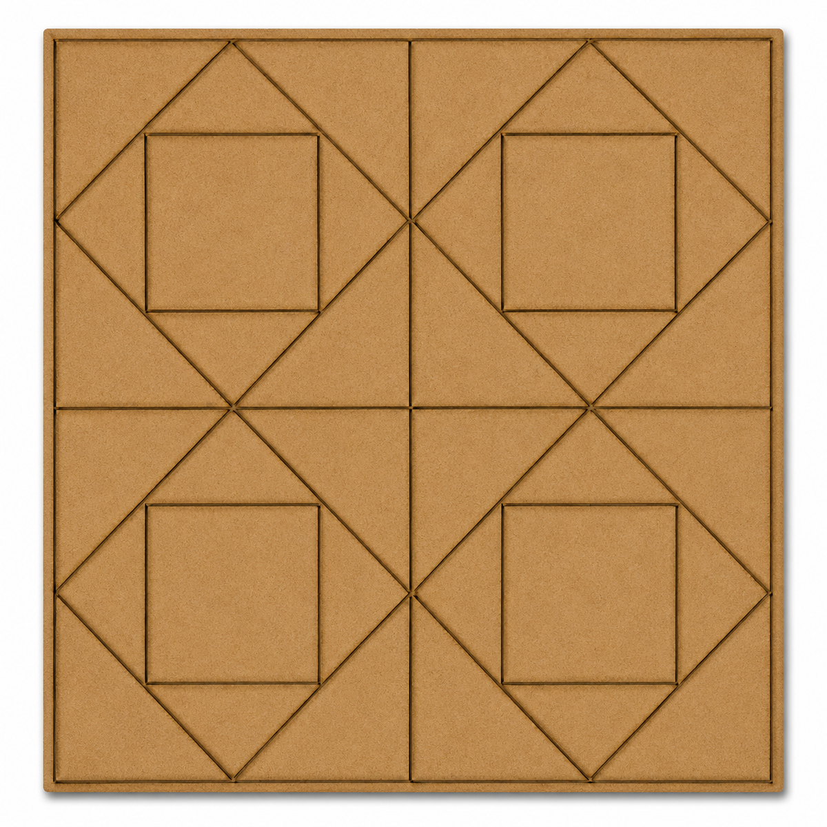 Geometric square MDF tile base for Lippan art, resin art, acrylic painting, mirror work and DIY wooden craft projects