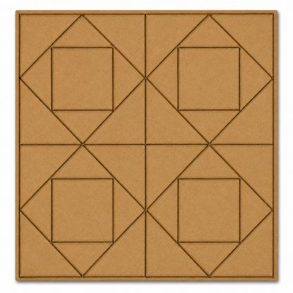 Geometric square MDF tile base for Lippan art, resin art, acrylic painting, mirror work and DIY wooden craft projects