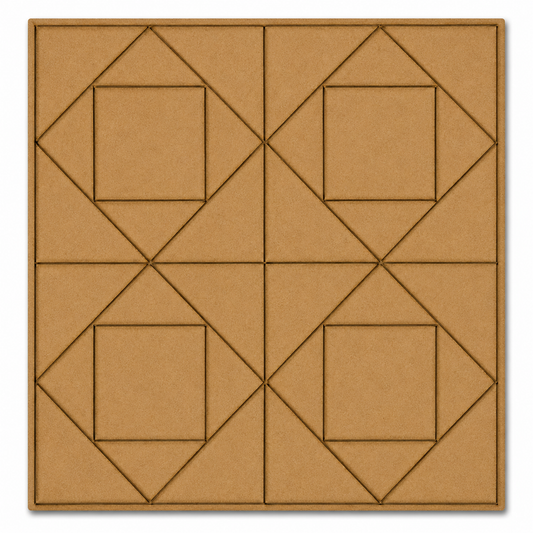Geometric square MDF tile base for Lippan art, resin art, acrylic painting, mirror work and DIY wooden craft projects