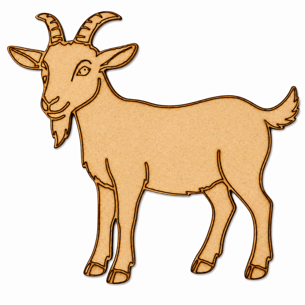 Goat MDF wooden cutout for painting, resin art, farmhouse décor, animal-themed crafts and DIY projects