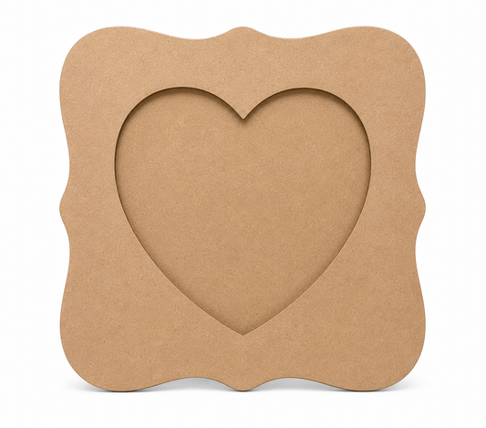 Heart Window MDF coaster base wooden craft blank for resin art, painting, decoupage, Lippan art and DIY home décor projects