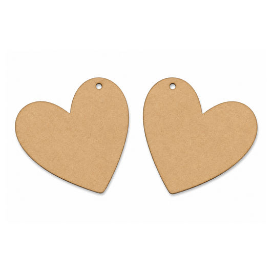 Heart MDF Cutout with Hanging Hole | Wooden Heart Craft Blank for Painting, Resin Art & DIY Decor