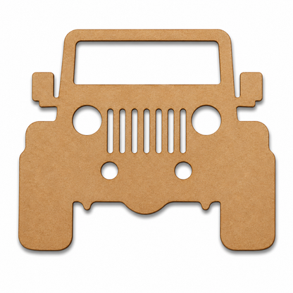 Jeep MDF wooden cutout blank for painting, resin art, transportation-themed crafts and DIY creative projects