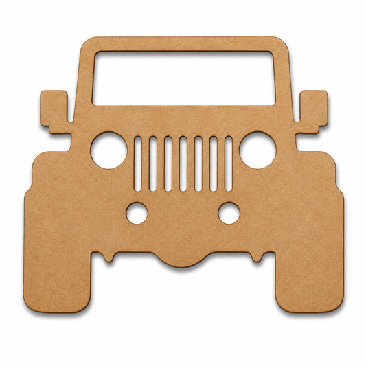 Jeep MDF wooden cutout blank for painting, resin art, transportation-themed crafts and DIY creative projects