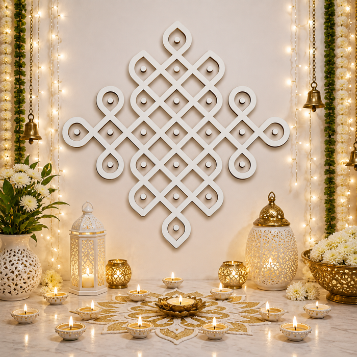 Kolam MDF wooden cutout for DIY wall décor and creative craft projects.
