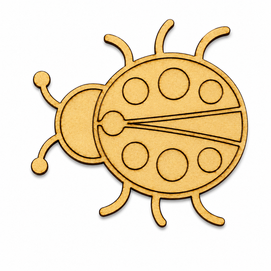 Lady Bug MDF wooden cutout for painting, resin art, kids' crafts, nursery décor, garden-themed decorations and DIY projects