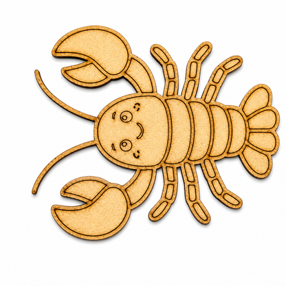 Lobster MDF wooden cutout for DIY painting, resin art, ocean-themed décor, and sea animal craft projects.