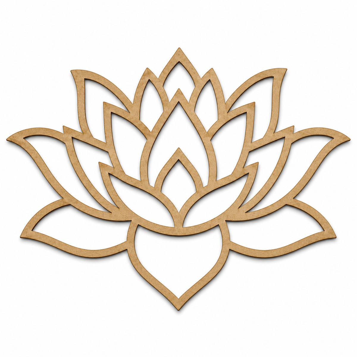 Lotus MDF wooden cutout for DIY wall décor and creative craft projects
