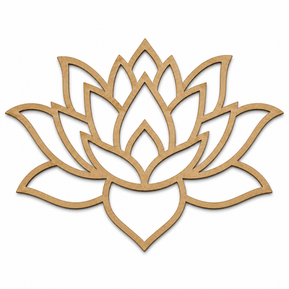 Lotus MDF wooden cutout for DIY wall décor and creative craft projects
