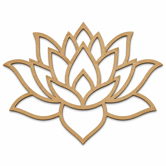 Lotus MDF wooden cutout for DIY wall décor and creative craft projects