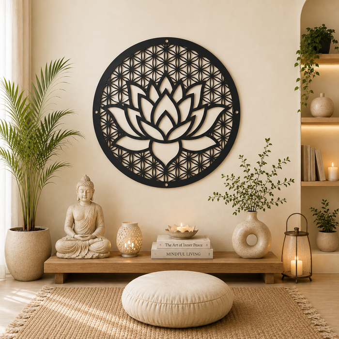 Lotus Mandala MDF cutout for Home decor