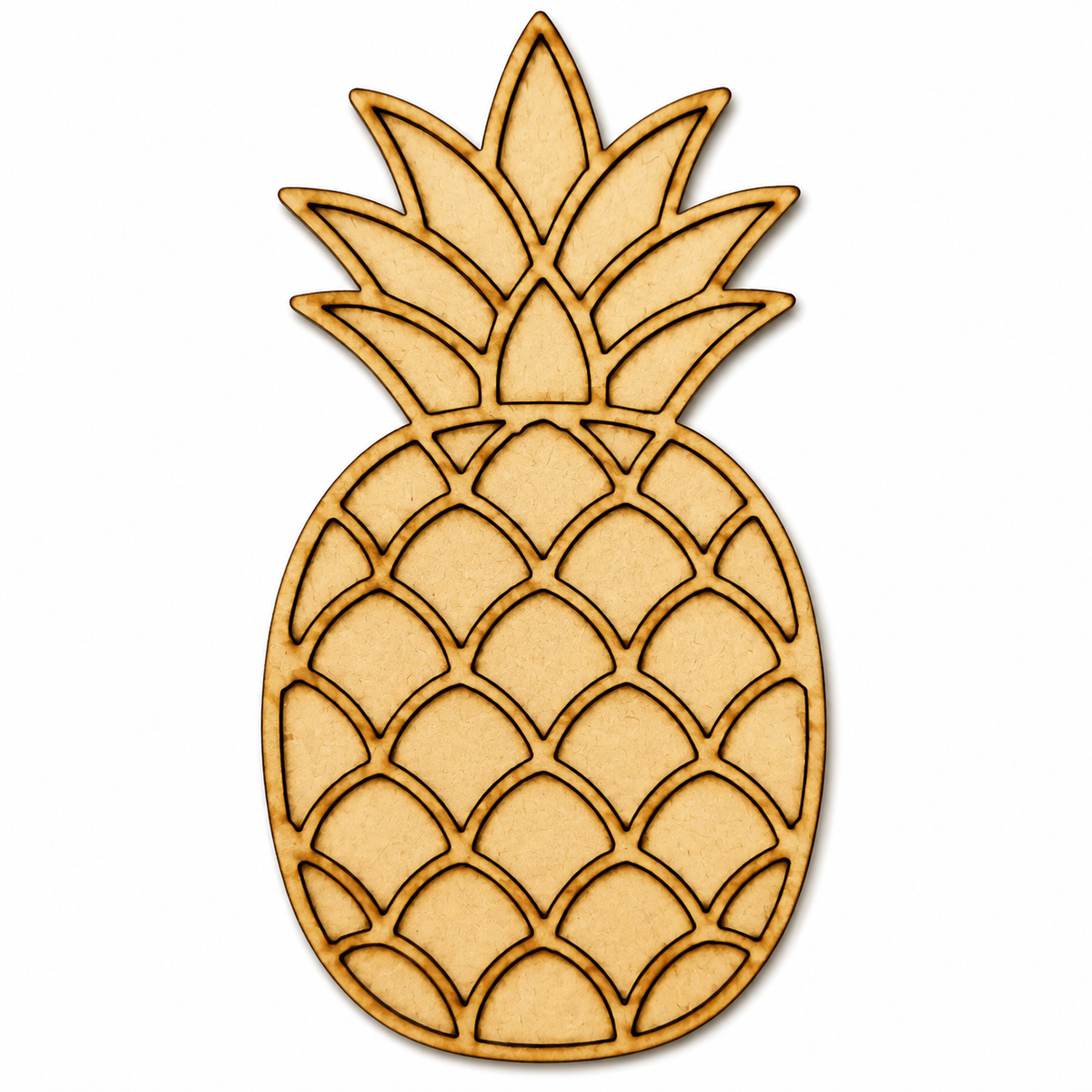 Pineapple MDF wooden cutout blank for kitchen décor, tropical wall art, café decoration, painting, resin art, and DIY crafts.