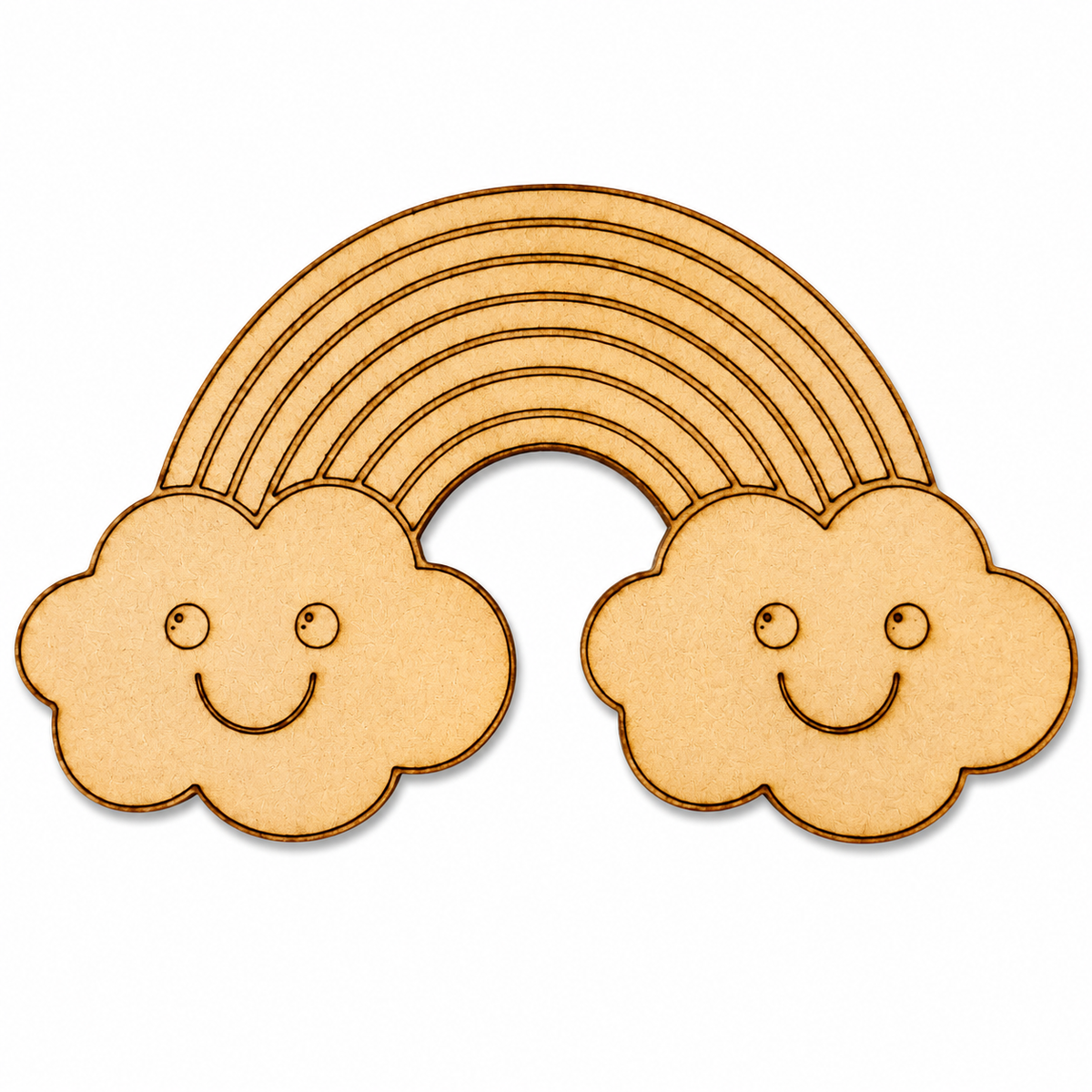 Rainbow MDF Cutout Blank | Wooden Rainbow Cloud Shape for DIY Crafts, Painting & Nursery Décor