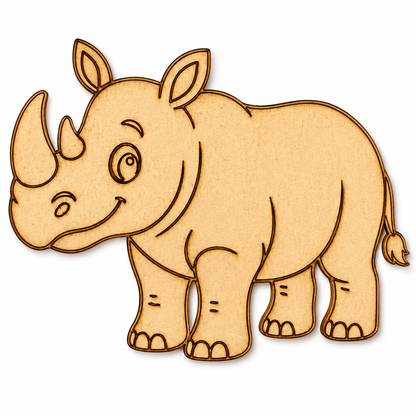 Rhino MDF wooden craft cutout for painting, resin art, Lippan art, decoupage, nursery décor and DIY craft projects